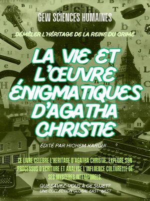 cover image of La vie et l'œuvre énigmatiques d'Agatha Christie